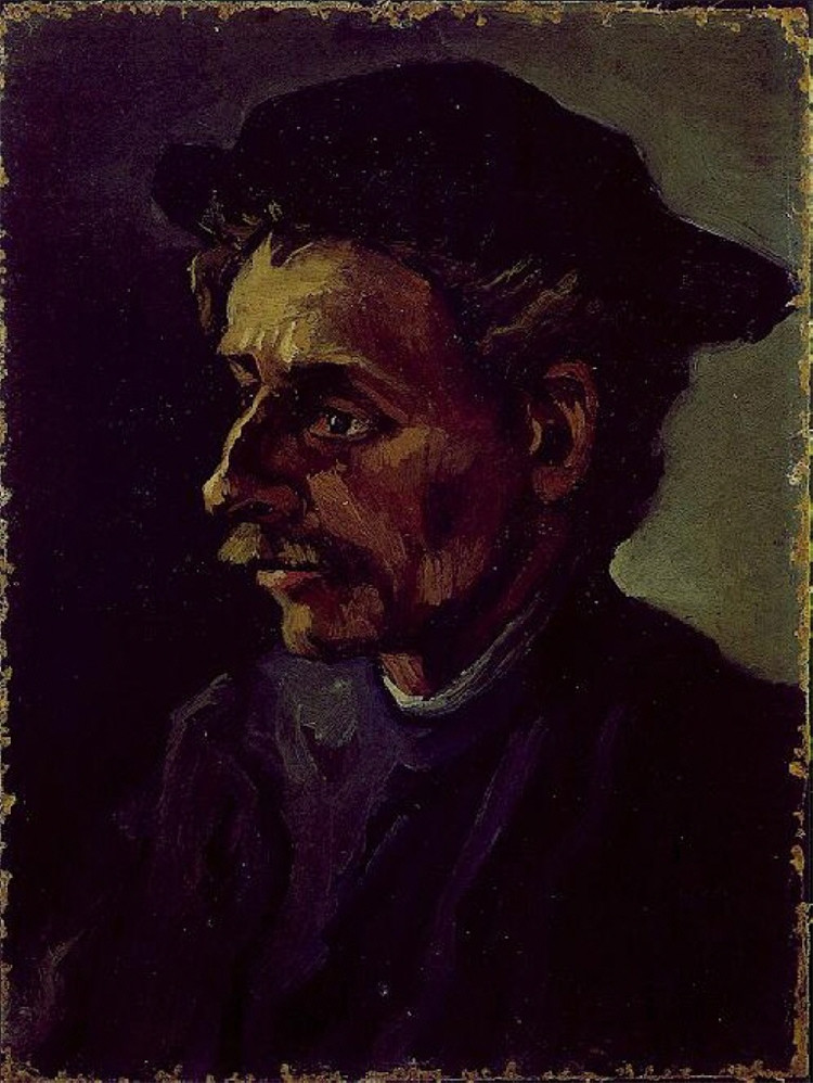 Head Of A Man 1885 Vincent Willem Van Gogh Oil Painting